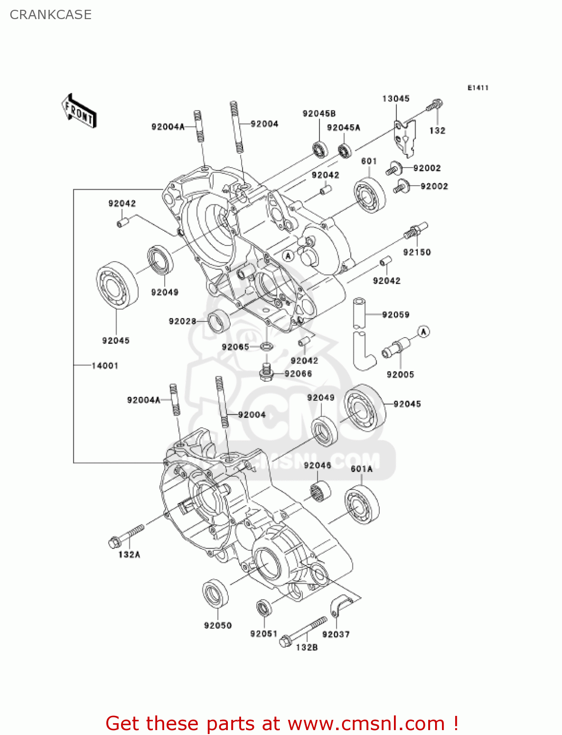 CRANKCASE KDX200-H8 KDX200 2002 USA