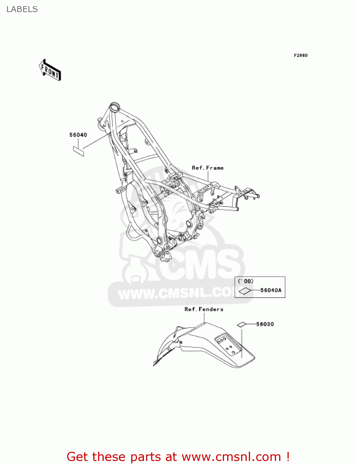 LABELS KDX200-H8 KDX200 2002 USA