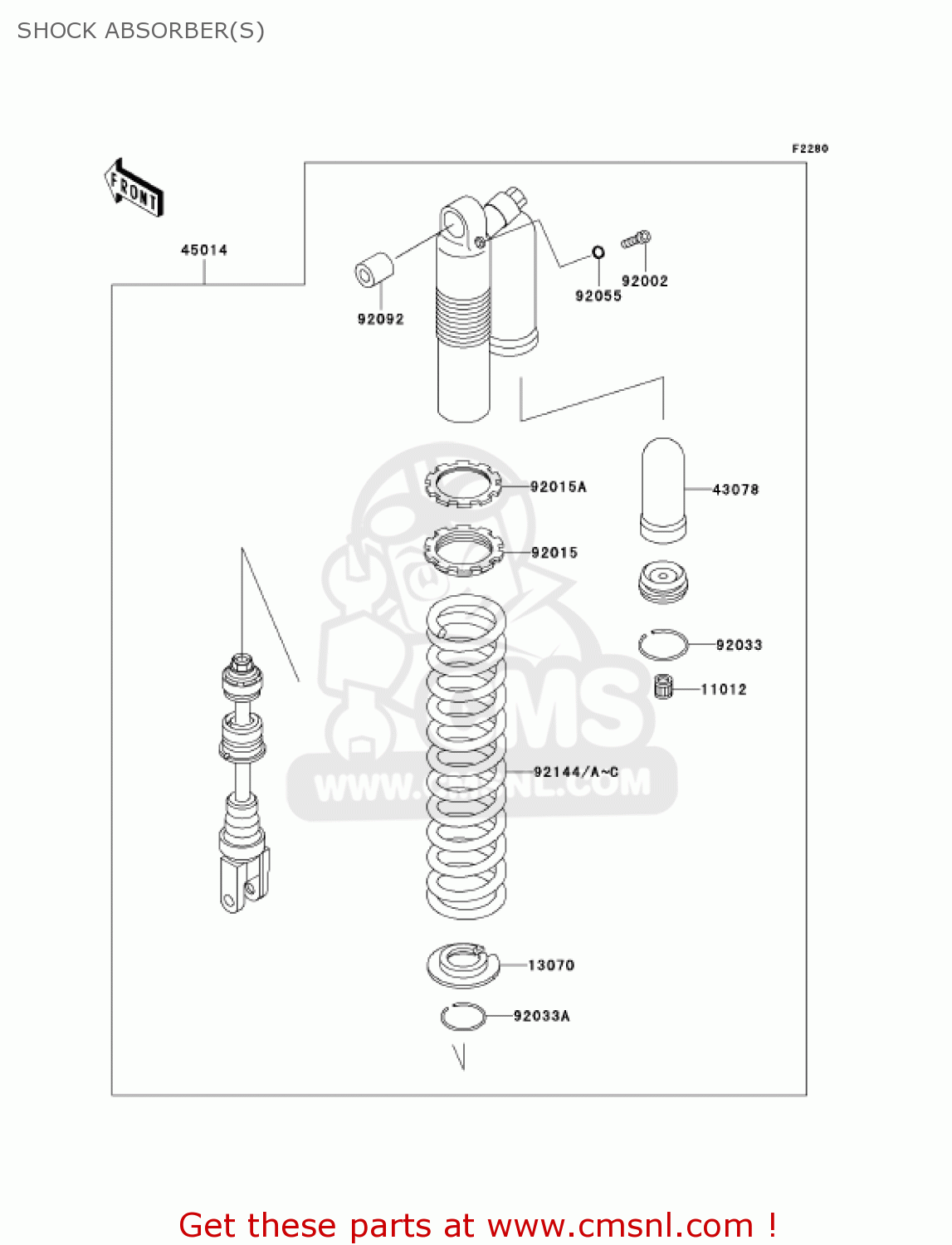 SHOCK ABSORBER(S) KDX200-H8 KDX200 2002 USA