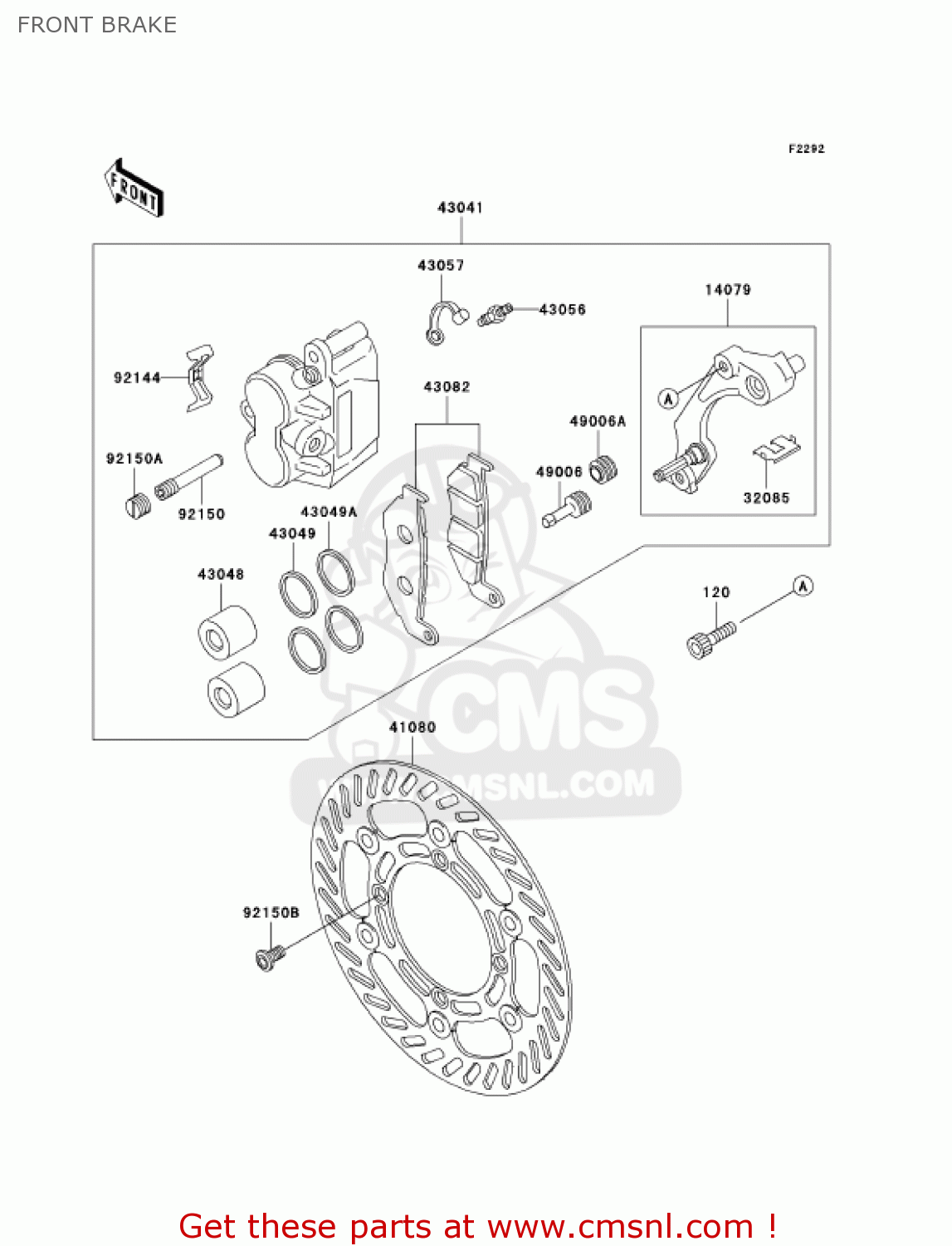 FRONT BRAKE KDX200-H8 KDX200 2002 USA