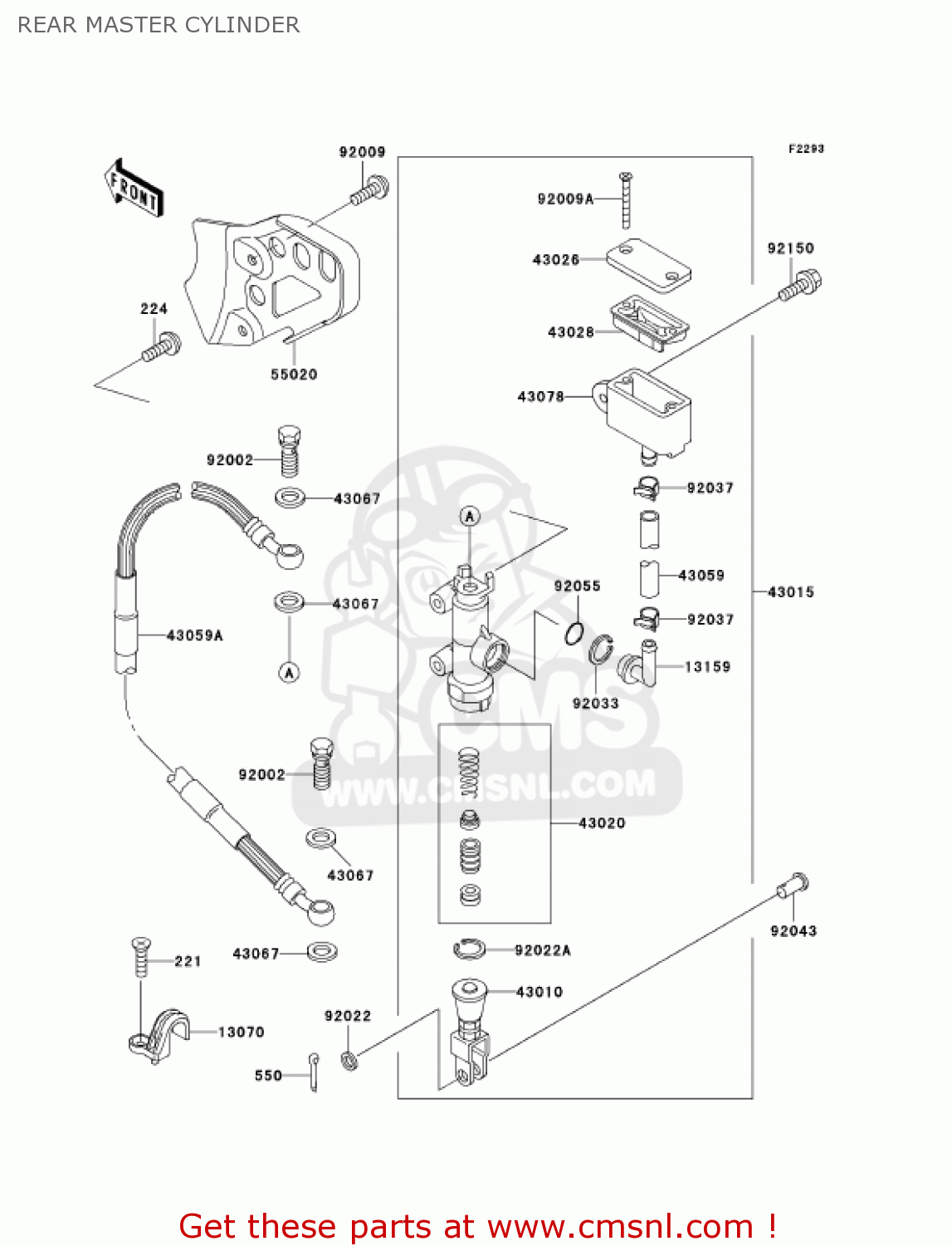 REAR MASTER CYLINDER KDX200-H8 KDX200 2002 USA