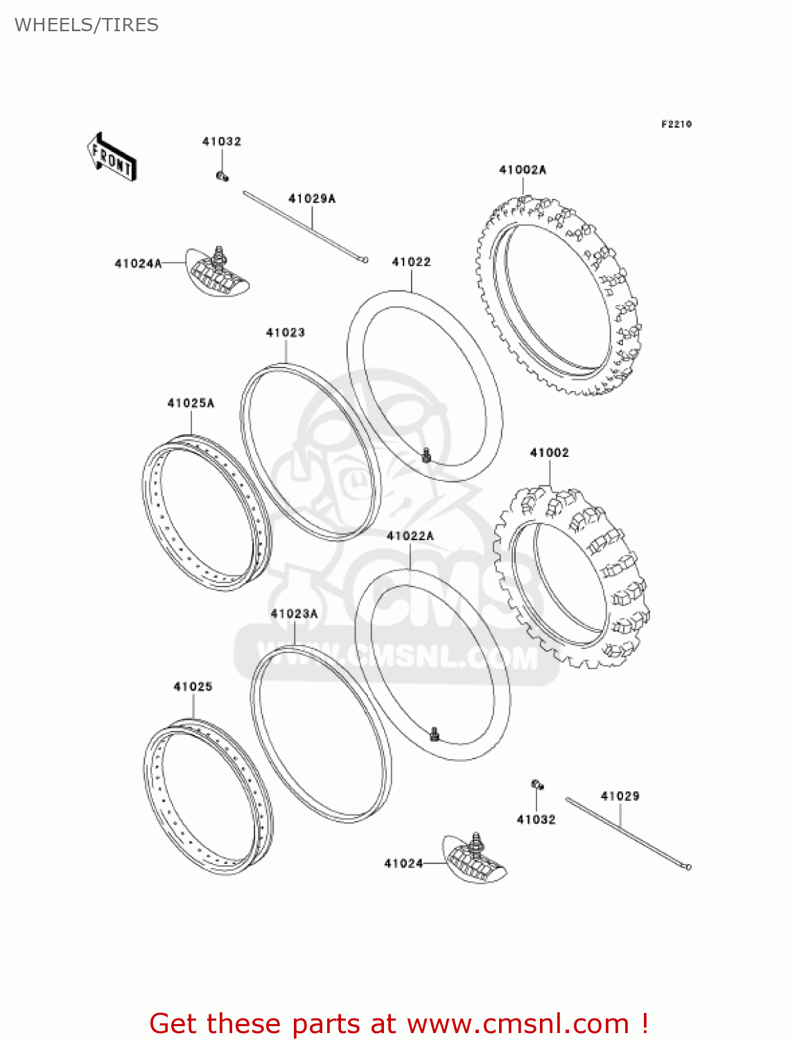 WHEELS/TIRES KDX200-H8 KDX200 2002 USA