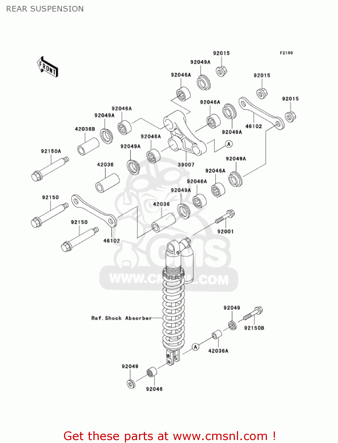 Kawasaki KDX200-H9 KDX200 2003 REAR SUSPENSION - buy original REAR ...