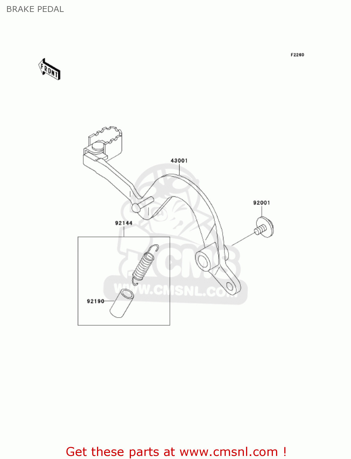 BRAKE PEDAL KDX200-H9 KDX200 2003
