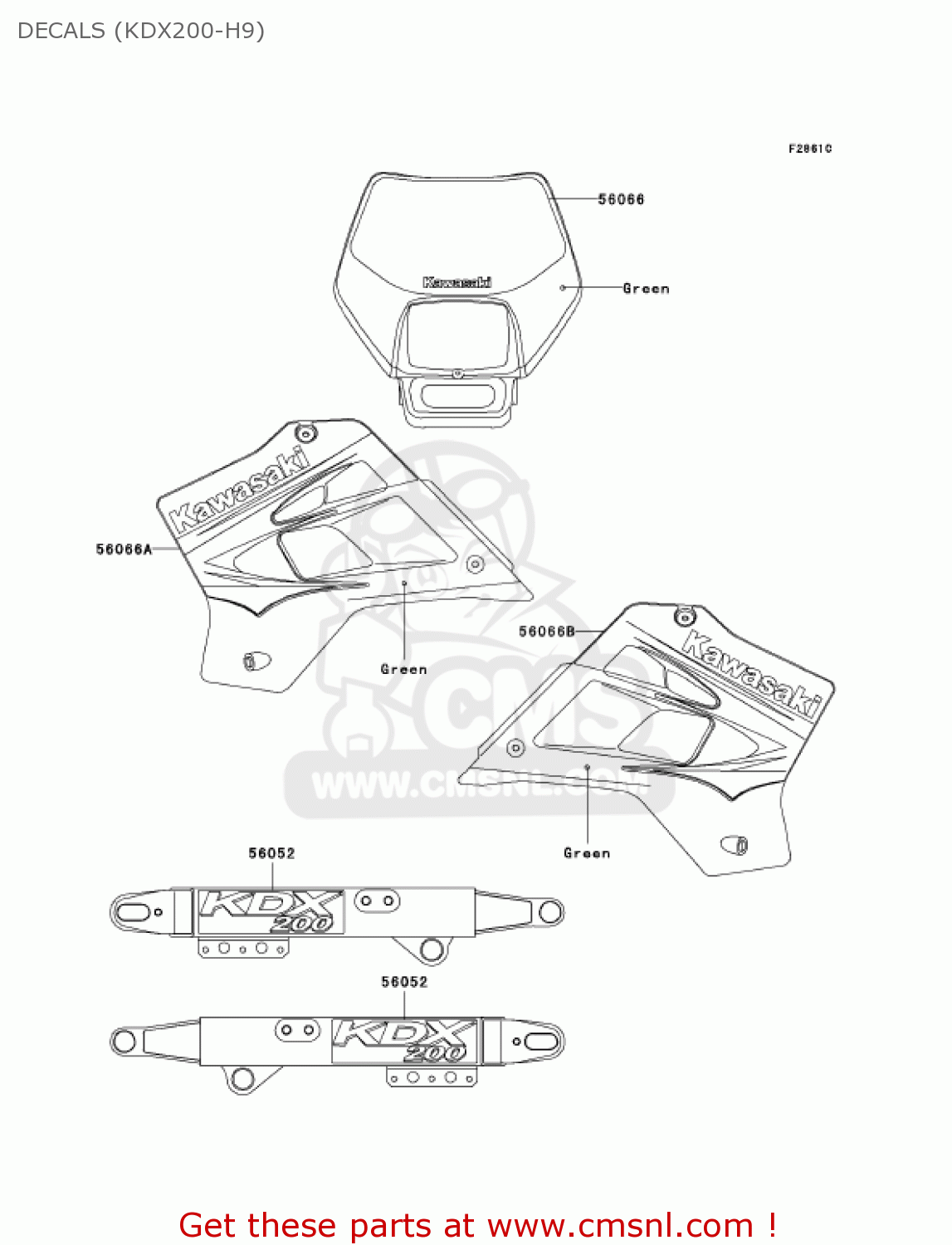 DECALS (KDX200-H9) KDX200-H9 KDX200 2003