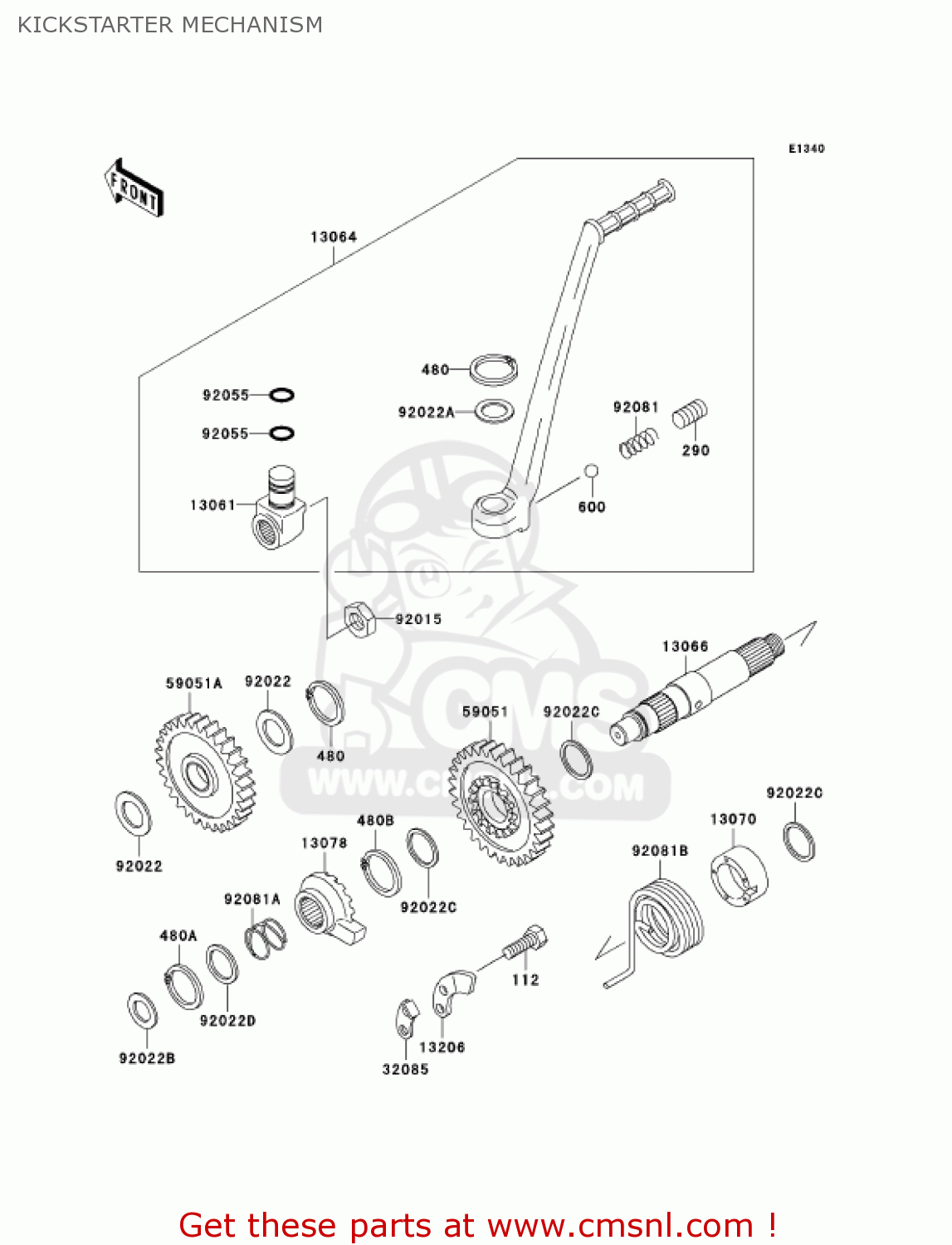 KICKSTARTER MECHANISM KDX200-H9 KDX200 2003