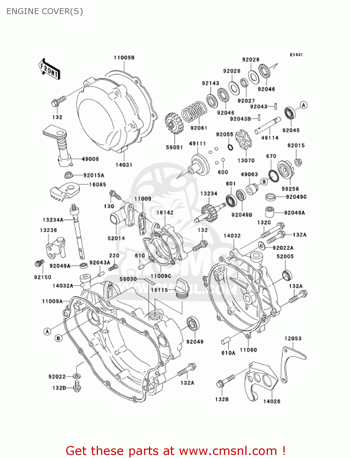 ENGINE COVER(S) KDX200-H9 KDX200 2003