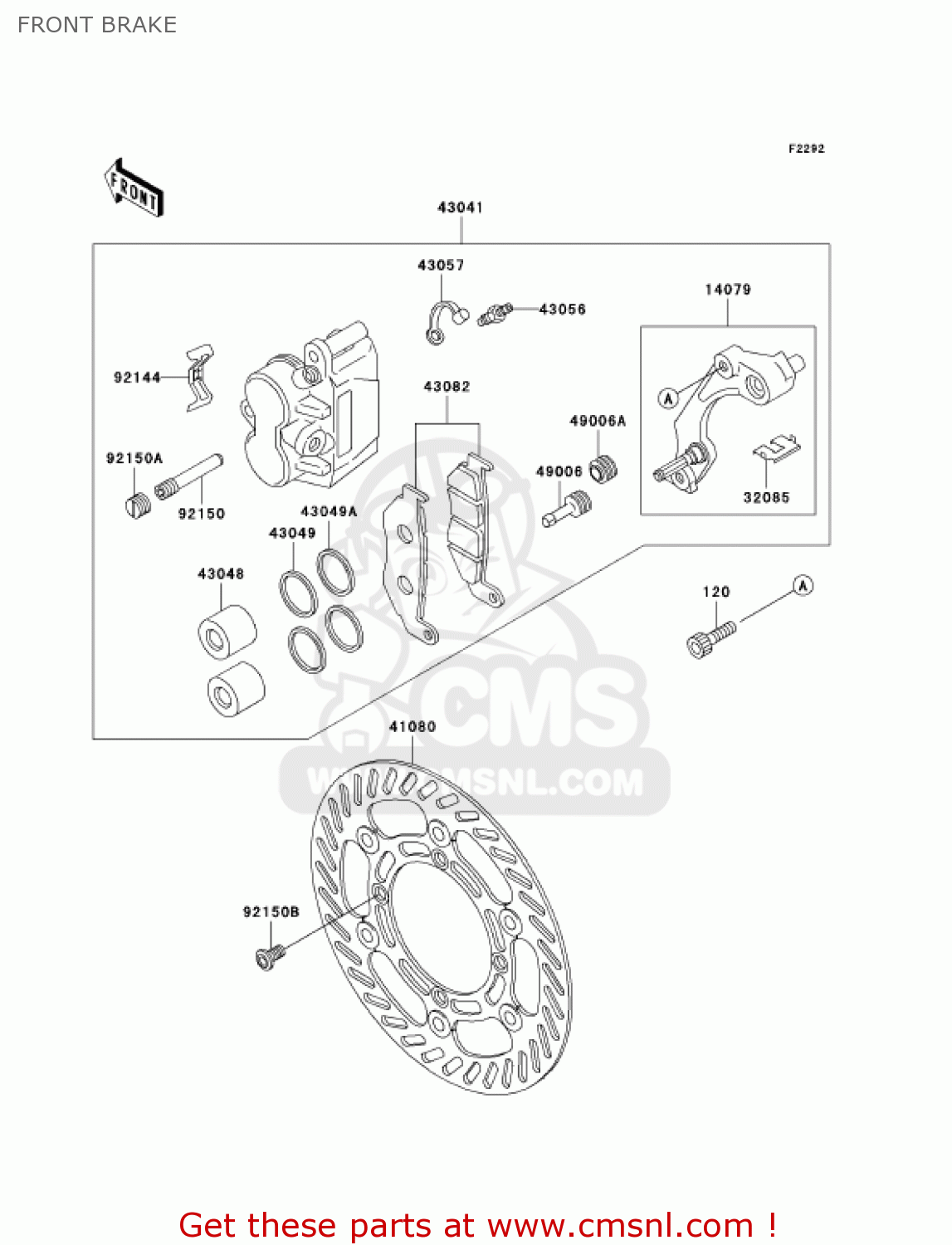 FRONT BRAKE KDX200-H9 KDX200 2003