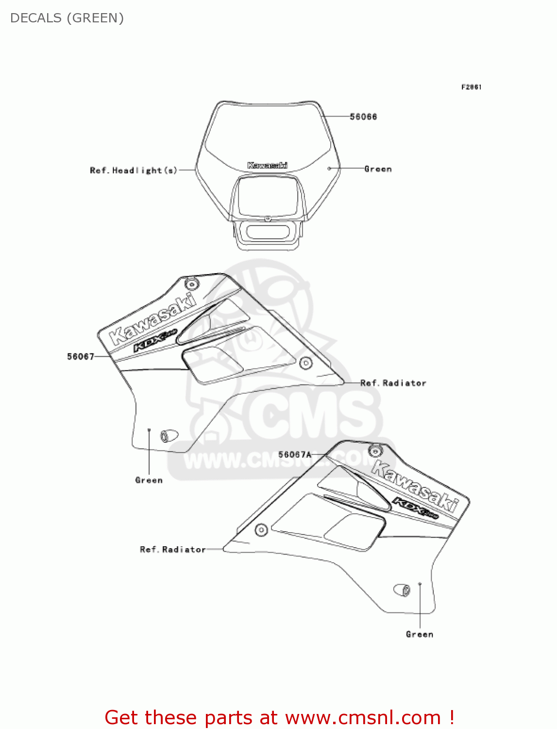 DECALS (GREEN) KDX200H6F KDX200 2006