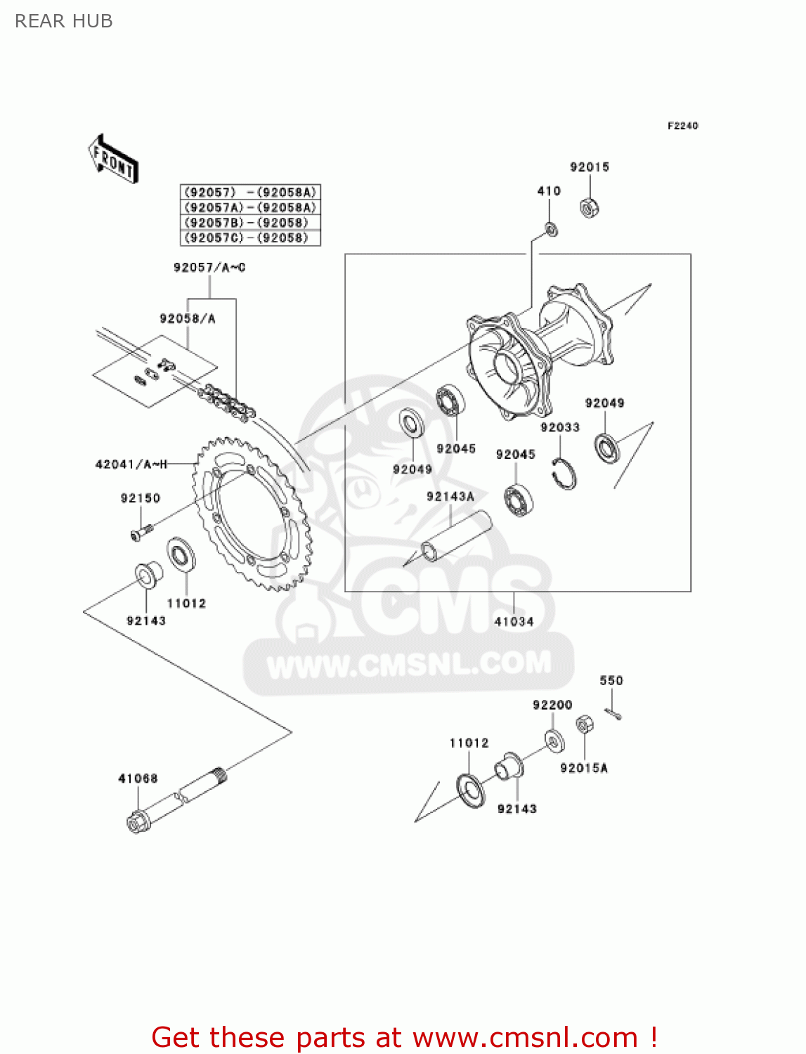 REAR HUB KDX200H6F KDX200 2006
