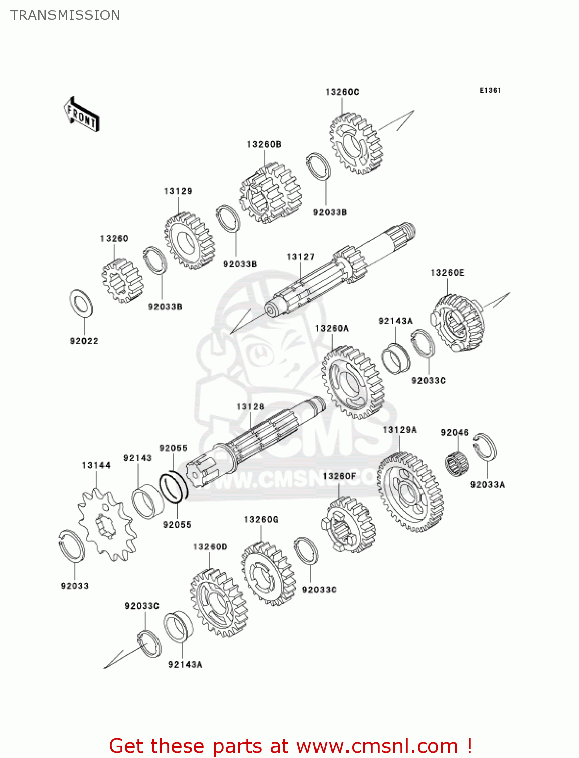 TRANSMISSION KDX220-A10 KDX220R 2003 USA CANADA