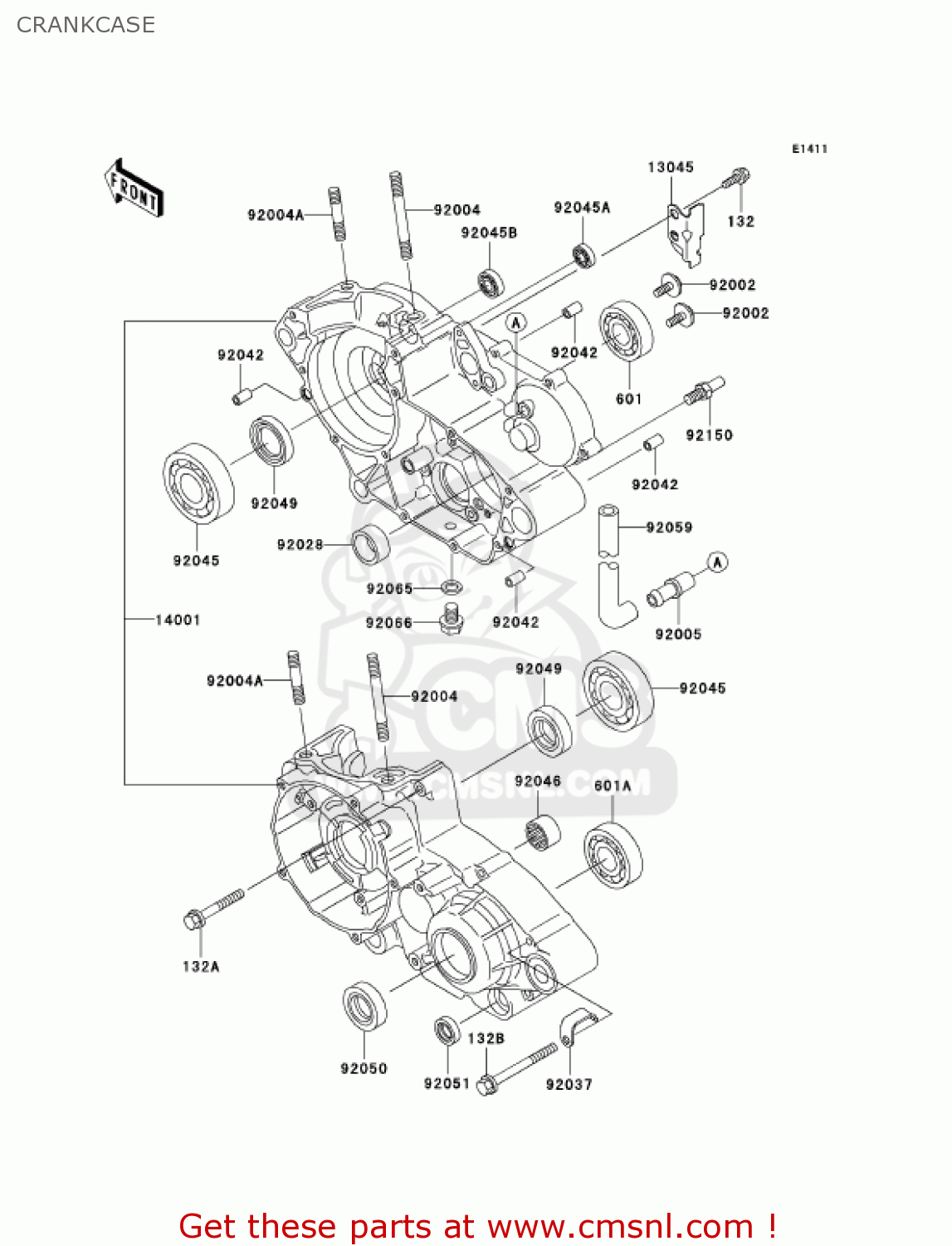 CRANKCASE KDX220-A10 KDX220R 2003 USA CANADA
