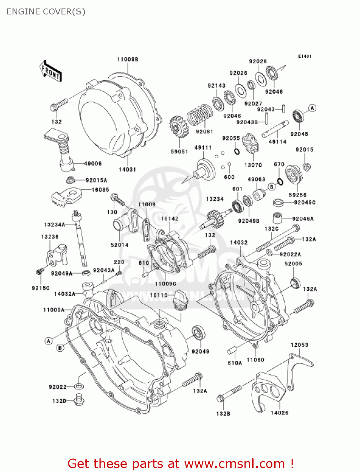 ENGINE COVER(S) KDX220-A10 KDX220R 2003 USA CANADA
