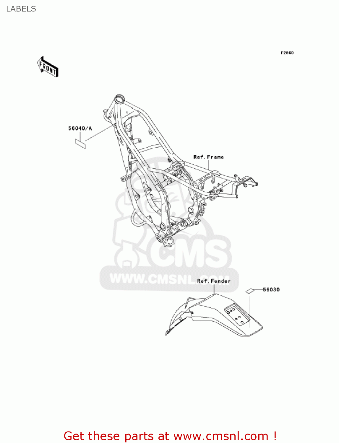 LABELS KDX220-A10 KDX220R 2003 USA CANADA