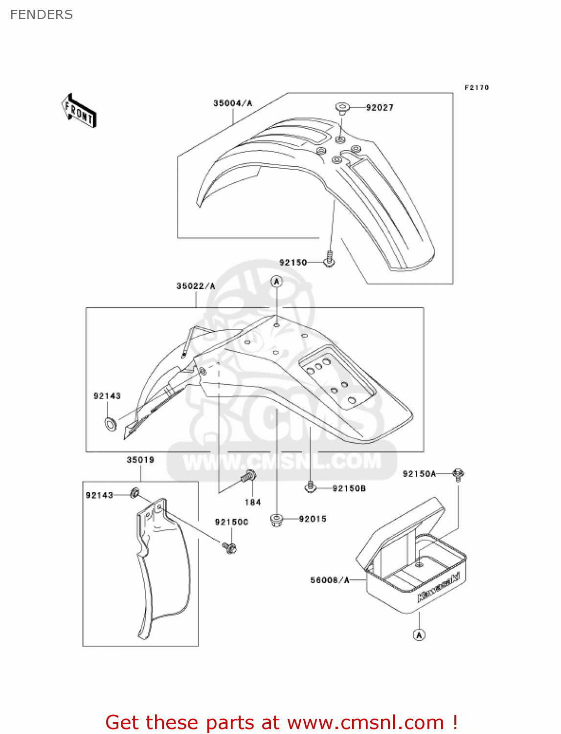 FENDERS KDX220-A10 KDX220R 2003 USA CANADA