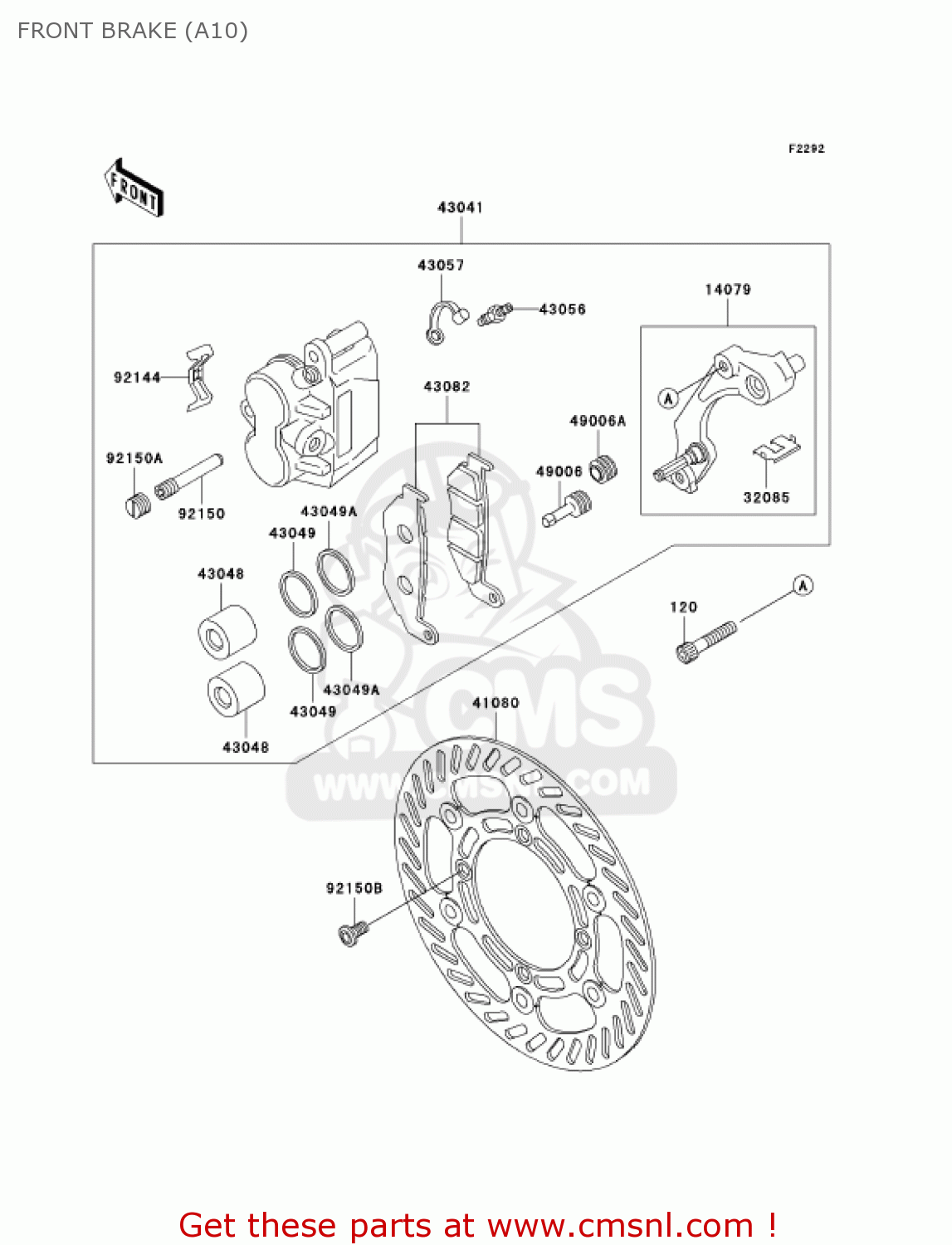FRONT BRAKE (A10) KDX220-A10 KDX220R 2003 USA CANADA