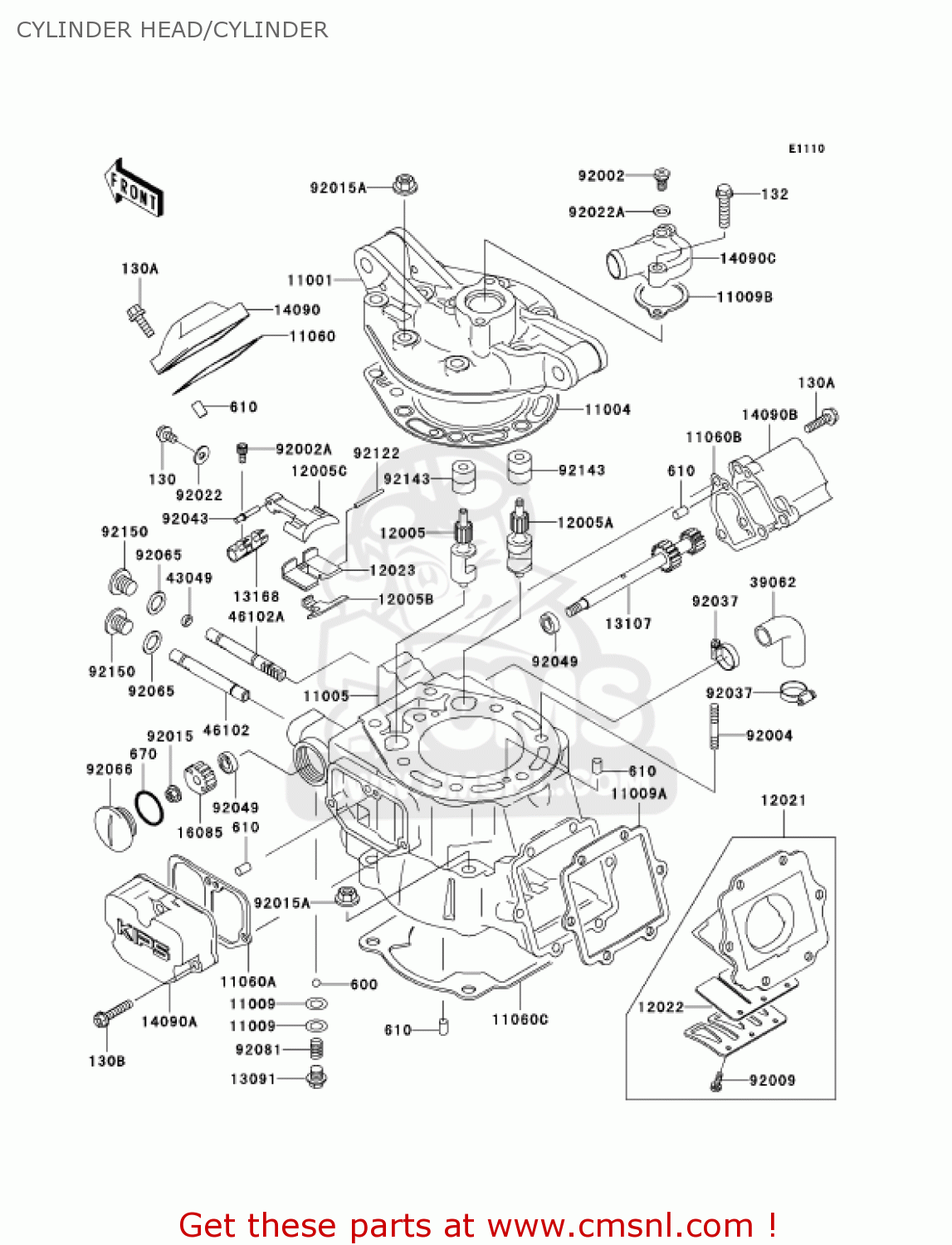 CYLINDER HEAD/CYLINDER KDX220-A10 KDX220R 2003 USA CANADA