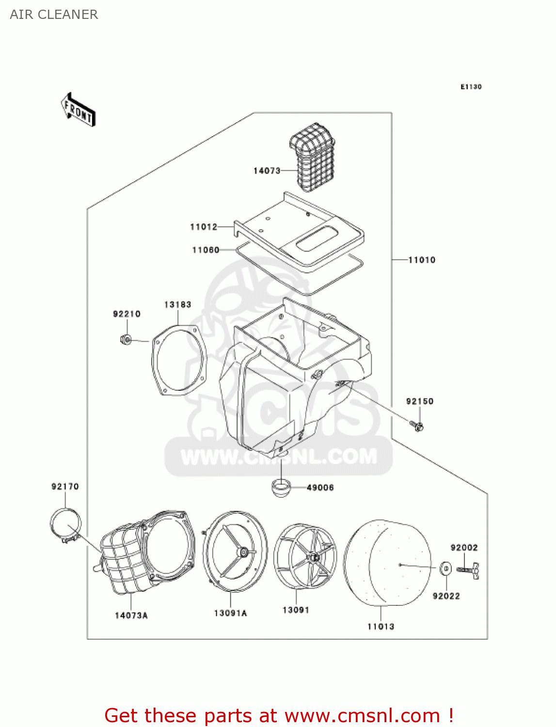 AIR CLEANER KDX220-A11 KDX220R 2004 USA CANADA