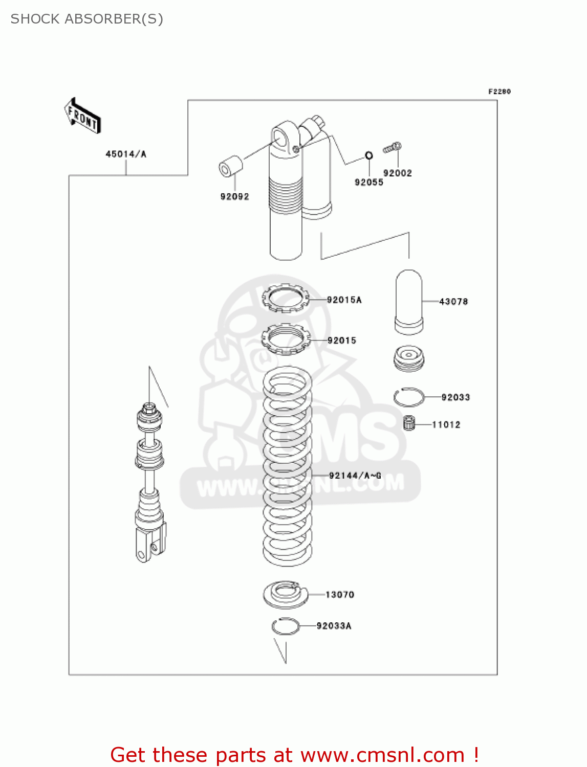 SHOCK ABSORBER(S) KDX220-A11 KDX220R 2004 USA CANADA