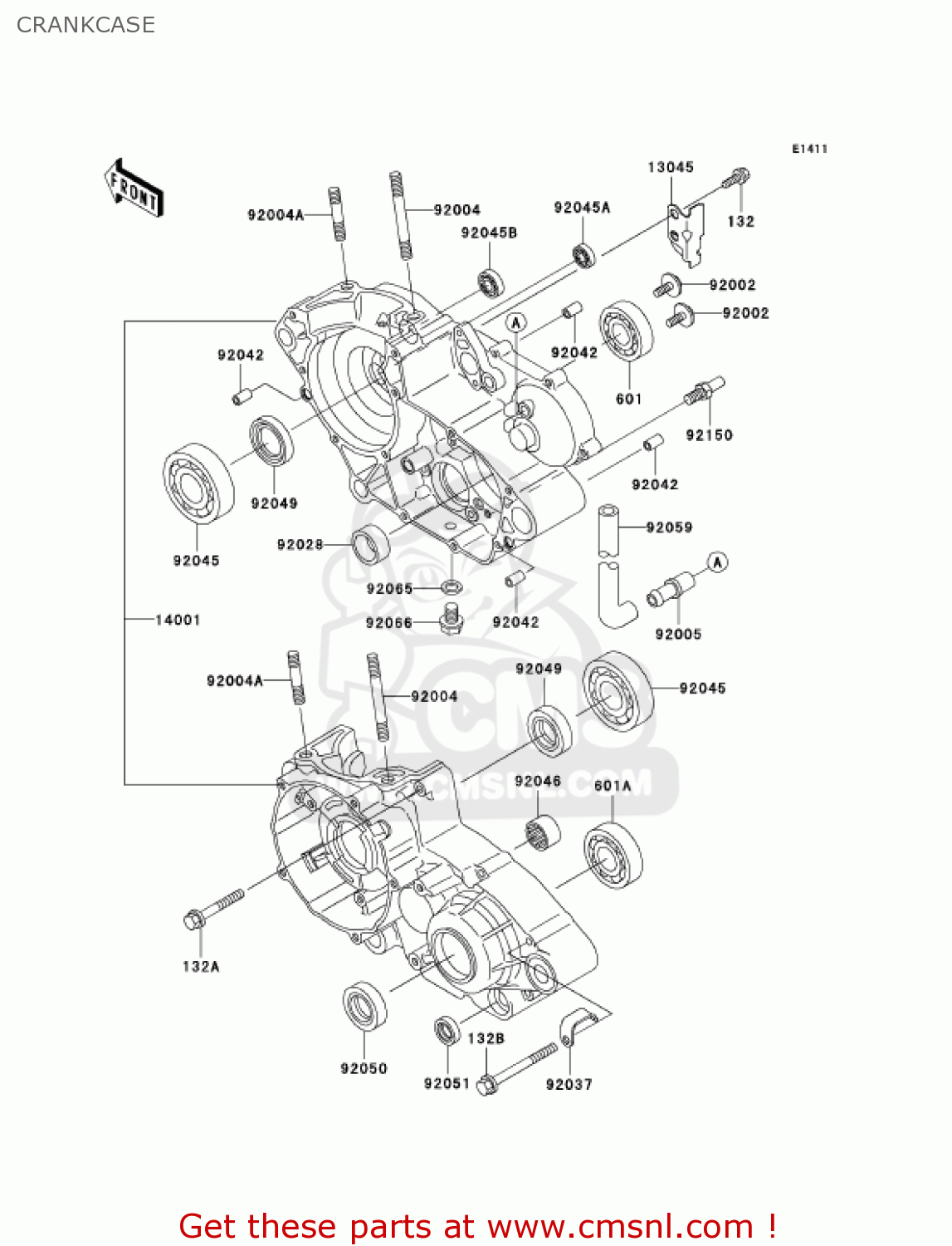 CRANKCASE KDX220-A11 KDX220R 2004 USA CANADA