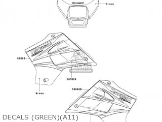 DECALS (GREEN)(A11) - KDX220-A11 KDX220R 2004 USA CANADA