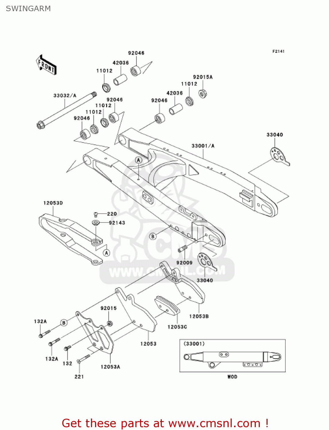 SWINGARM KDX220-A12 KDX220R 2005 USA CANADA