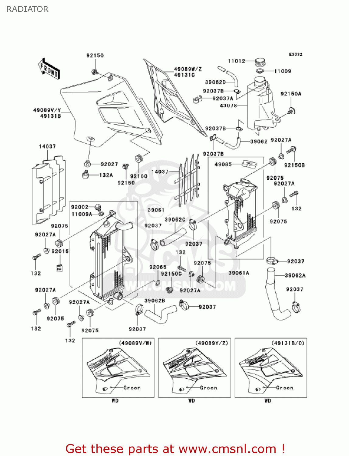 RADIATOR KDX220-A12 KDX220R 2005 USA CANADA
