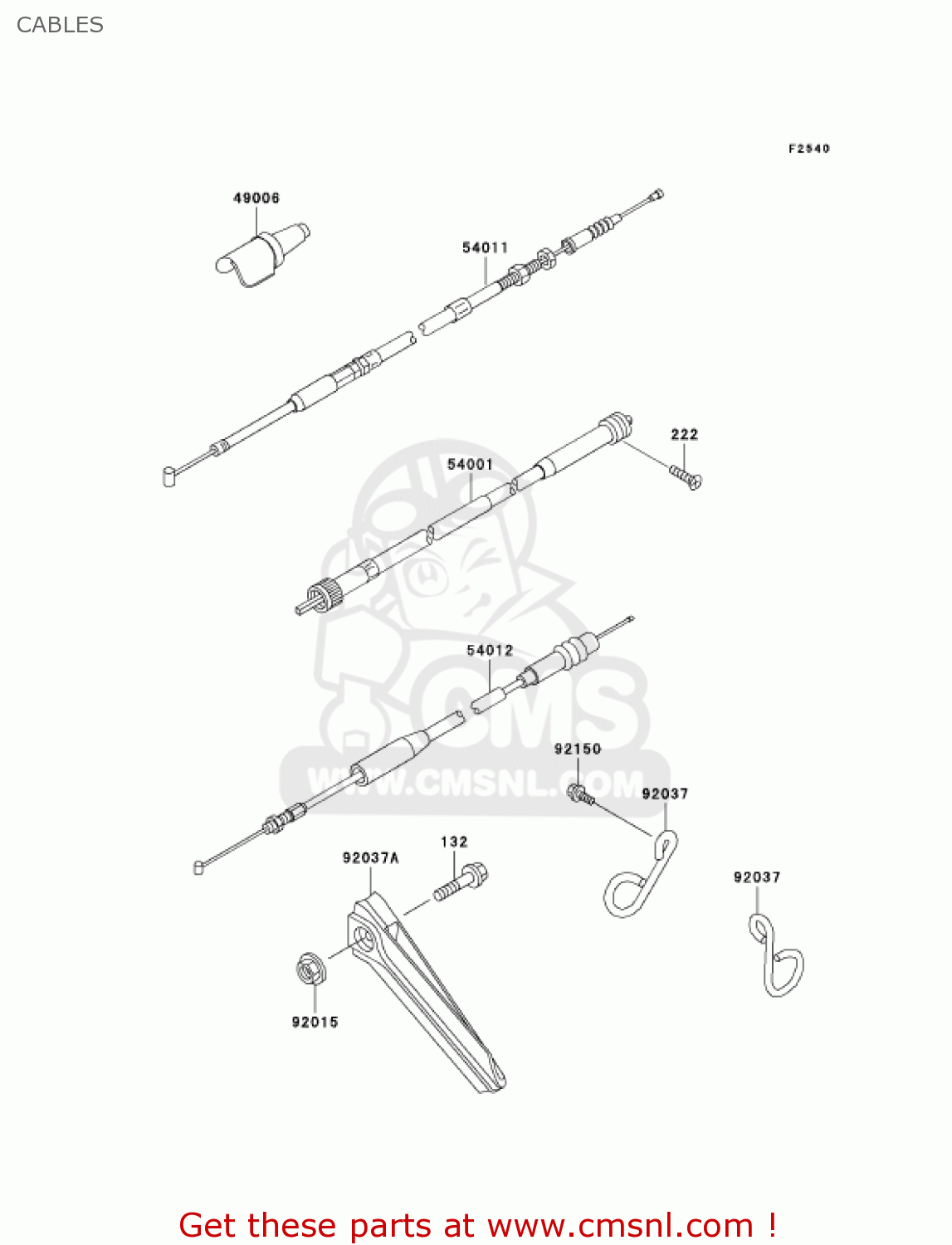 CABLES KDX220-A12 KDX220R 2005 USA CANADA