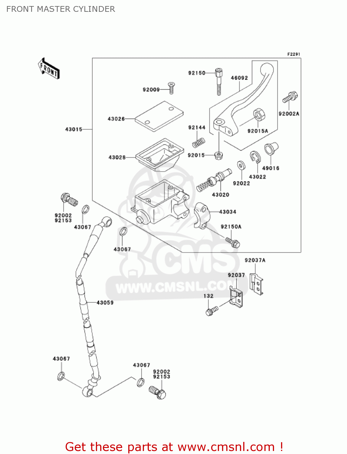 FRONT MASTER CYLINDER KDX220-A12 KDX220R 2005 USA CANADA
