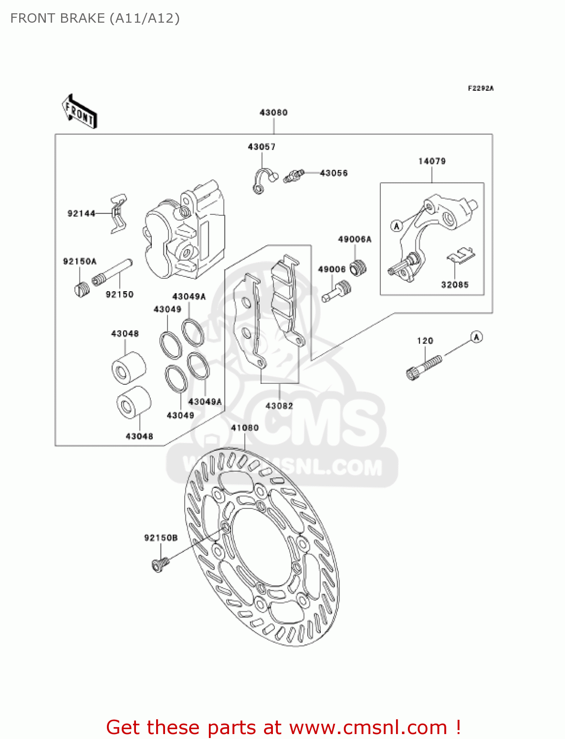FRONT BRAKE (A11/A12) KDX220-A12 KDX220R 2005 USA CANADA