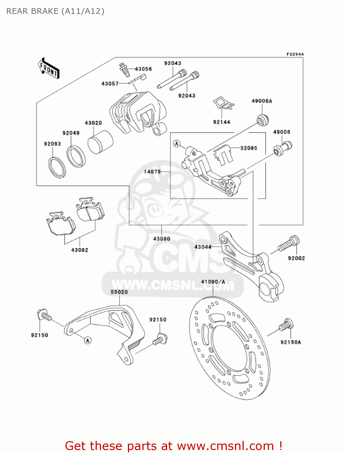 REAR BRAKE (A11/A12) KDX220-A12 KDX220R 2005 USA CANADA
