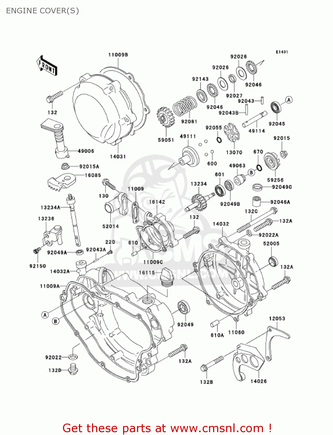 ENGINE COVER(S) KDX220-A12 KDX220R 2005 USA CANADA
