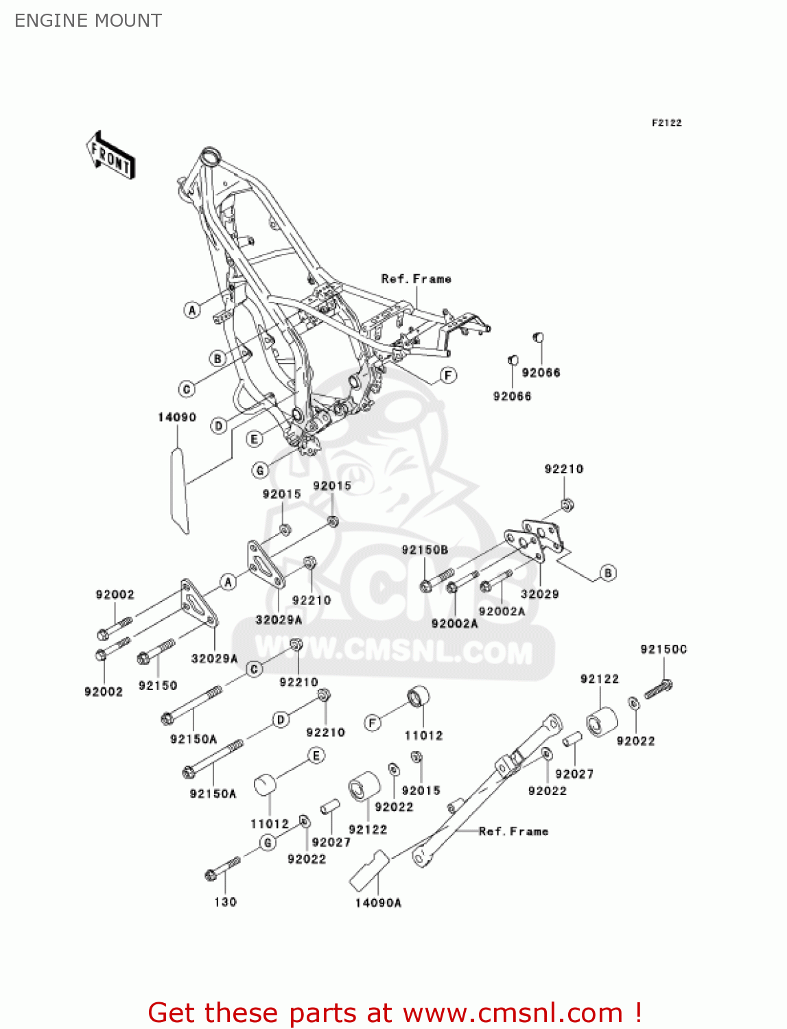 ENGINE MOUNT KDX220-A12 KDX220R 2005 USA CANADA