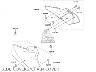 SIDE COVERS/CHAIN COVER - KDX220-A12 KDX220R 2005 USA CANADA