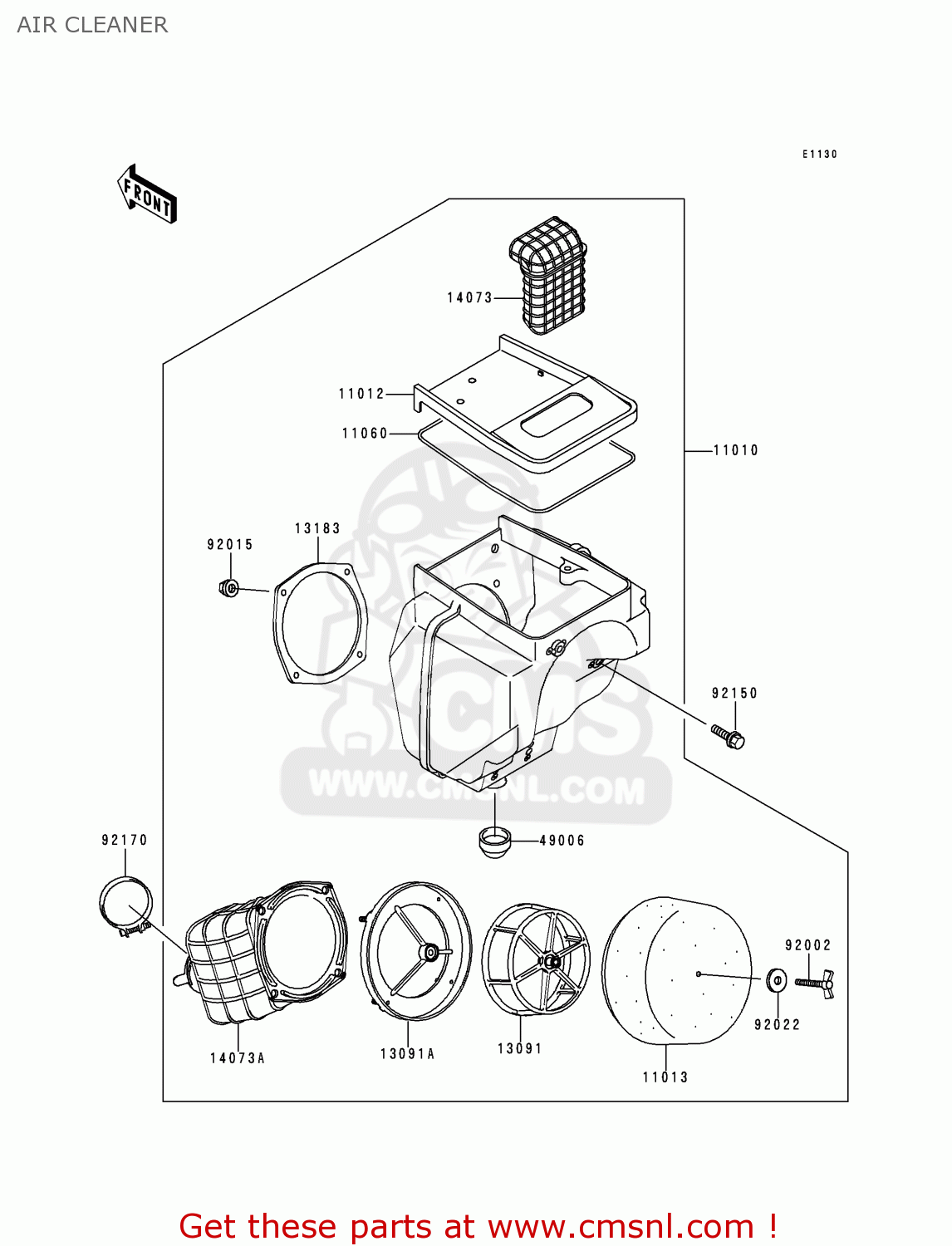 AIR CLEANER KDX220-A4 KDX220R 1997 USA CANADA