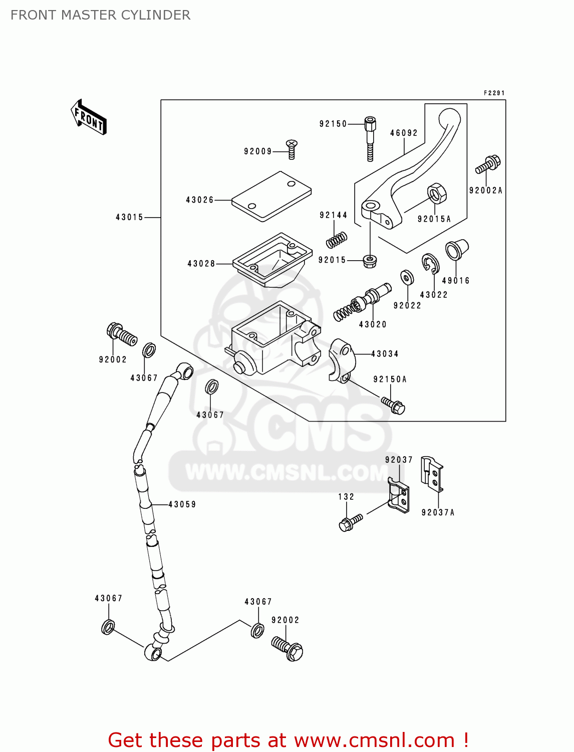 FRONT MASTER CYLINDER KDX220-A4 KDX220R 1997 USA CANADA