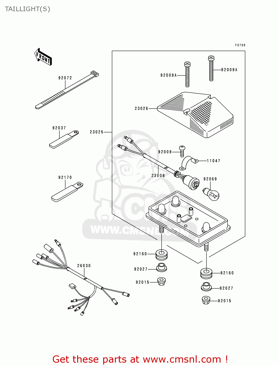 TAILLIGHT(S) KDX220-A4 KDX220R 1997 USA CANADA