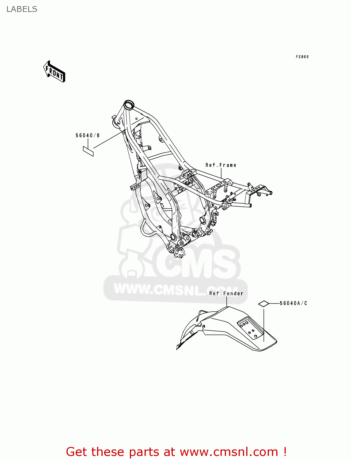 LABELS KDX220-A4 KDX220R 1997 USA CANADA