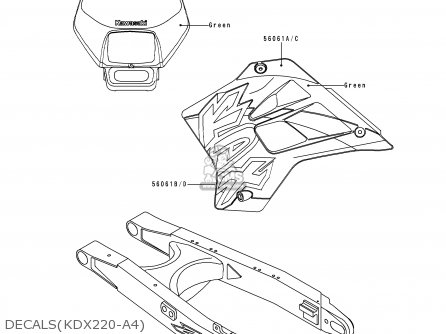 DECALS(KDX220-A4) - KDX220-A4 KDX220R 1997 USA CANADA