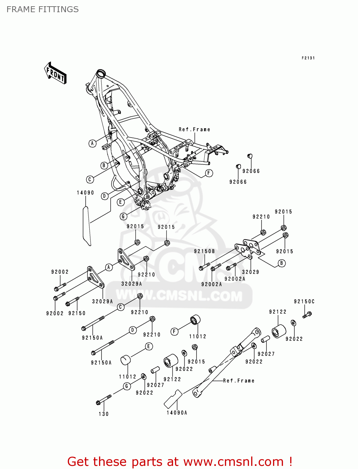 FRAME FITTINGS KDX220-A5 KDX220R 1998 USA CANADA