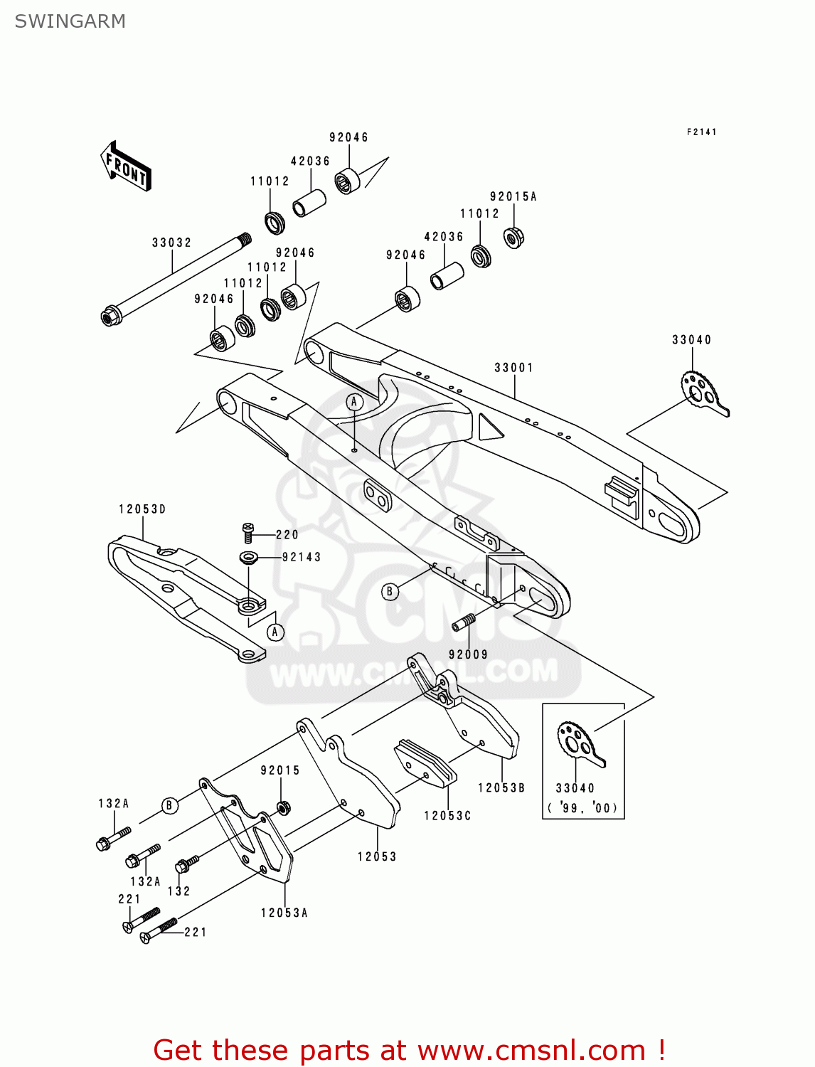 SWINGARM KDX220-A5 KDX220R 1998 USA CANADA