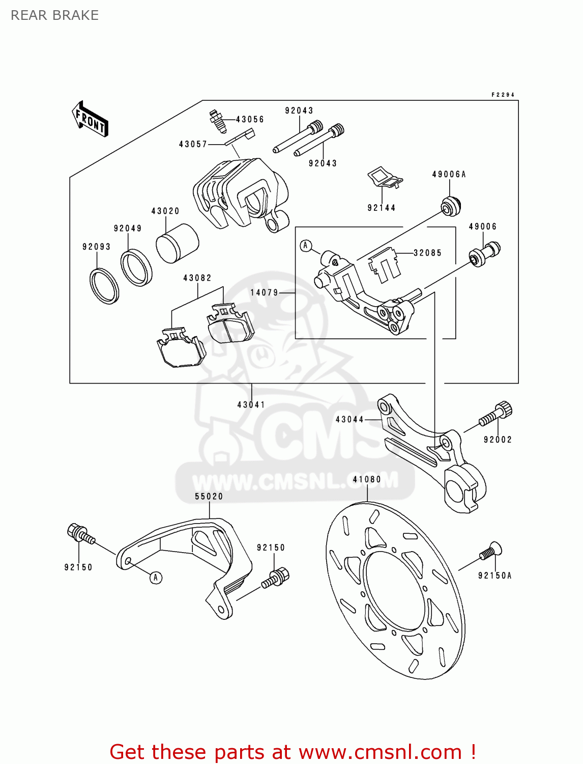 REAR BRAKE KDX220-A5 KDX220R 1998 USA CANADA