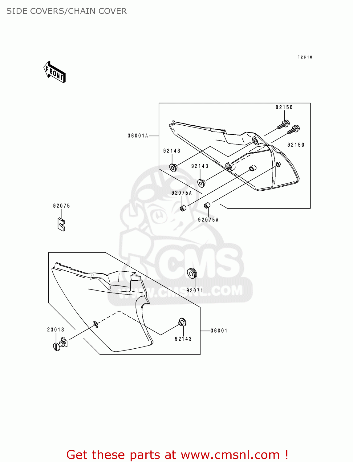 SIDE COVERS/CHAIN COVER KDX220-A5 KDX220R 1998 USA CANADA