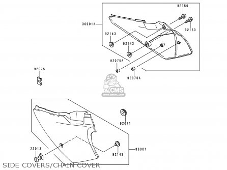 SIDE COVERS/CHAIN COVER - KDX220-A5 KDX220R 1998 USA CANADA