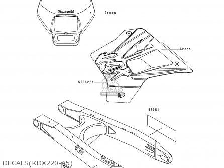 DECALS(KDX220-A5) - KDX220-A5 KDX220R 1998 USA CANADA
