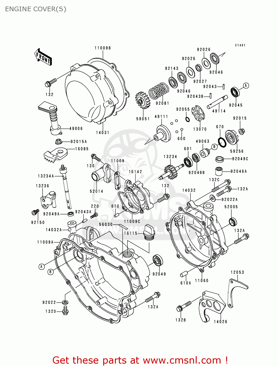 ENGINE COVER(S) KDX220-A6 KDX220R 1999 USA CANADA