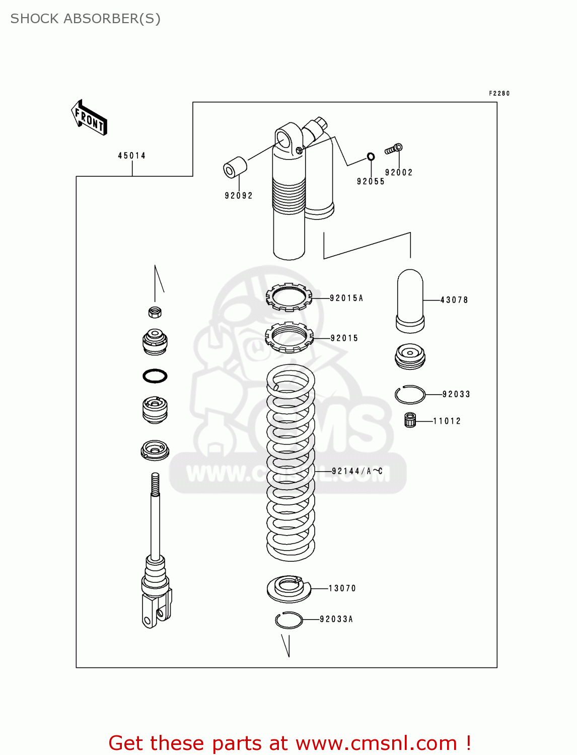 SHOCK ABSORBER(S) KDX220-A6 KDX220R 1999 USA CANADA