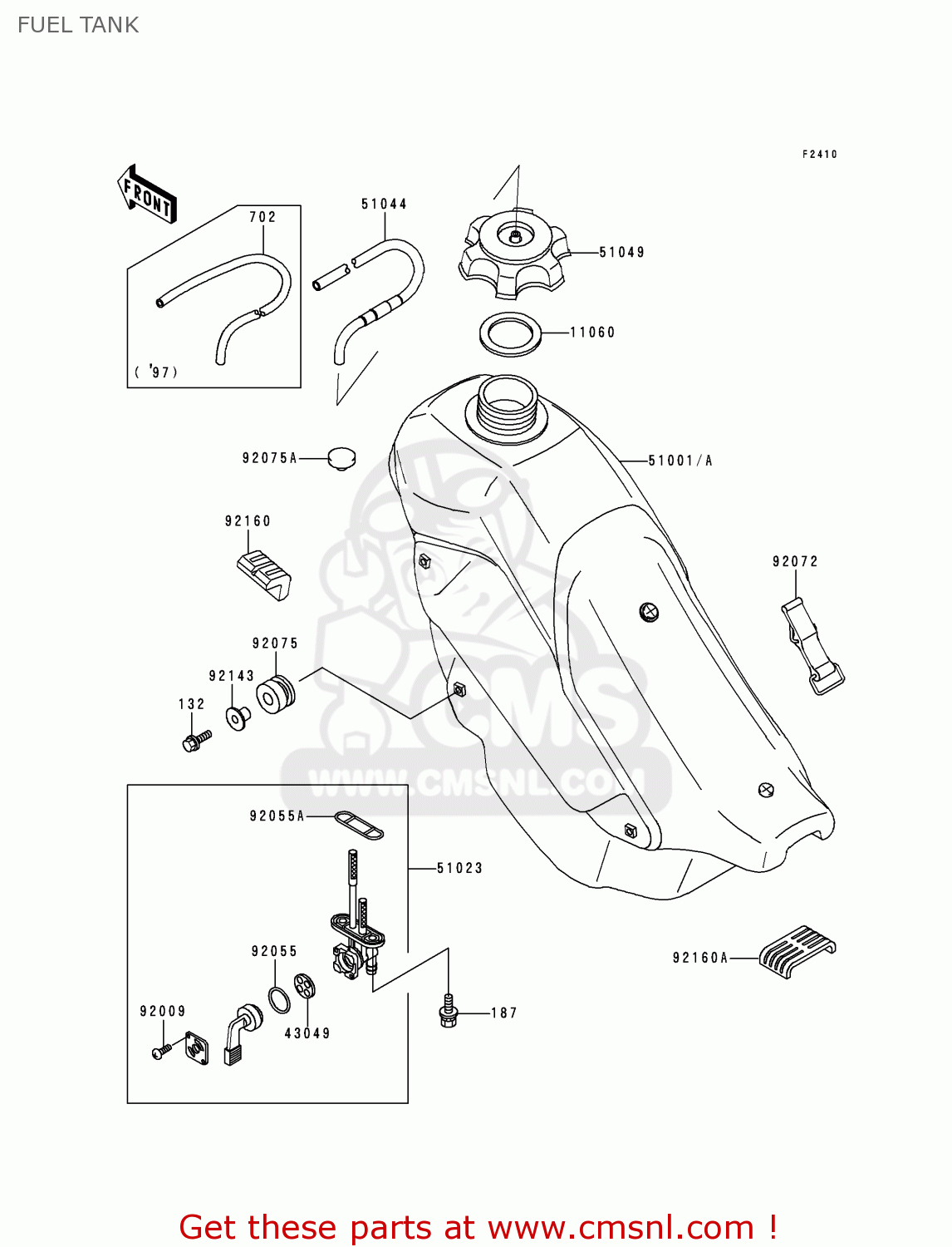 FUEL TANK KDX220-A6 KDX220R 1999 USA CANADA