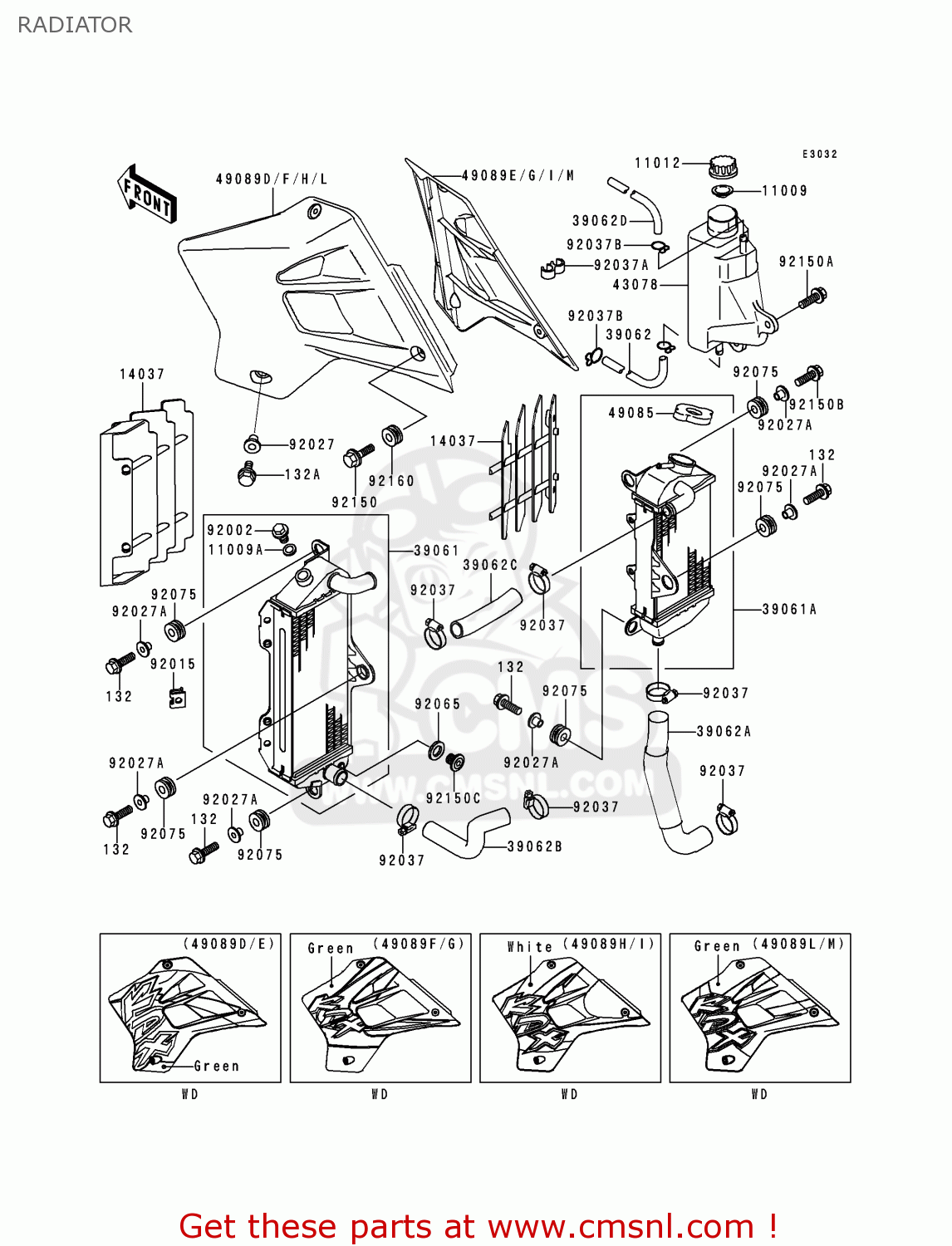 RADIATOR KDX220-A7 KDX220R 2000 USA CANADA