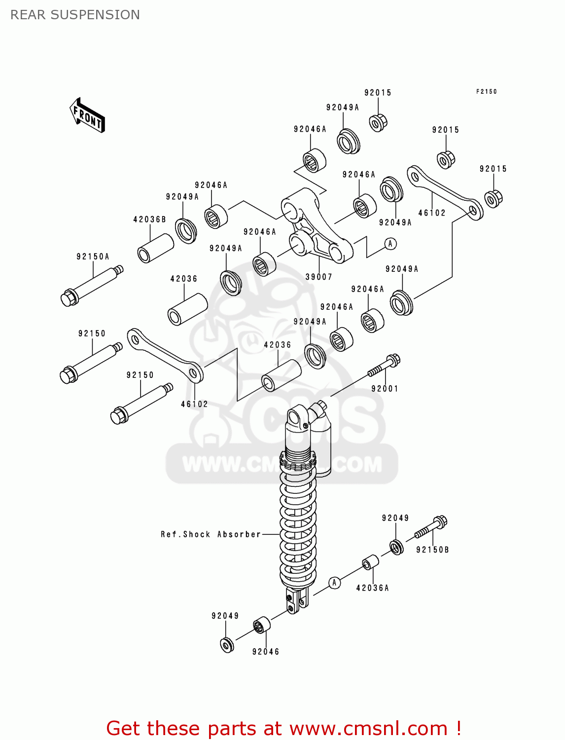 REAR SUSPENSION KDX220-A7 KDX220R 2000 USA CANADA